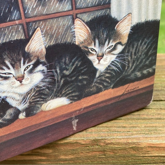 Vintage Cats on a Rainy Day Keepsake Storage Box Decor Gift Bob’s Boxes 6”x6”x6” - Picture 10 of 13